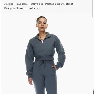 TNA Aritzia 1/4 Zip Cropped Sweatshirt